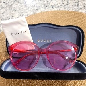 New Gucci Pink GG0257S Gradient Sunglasses
